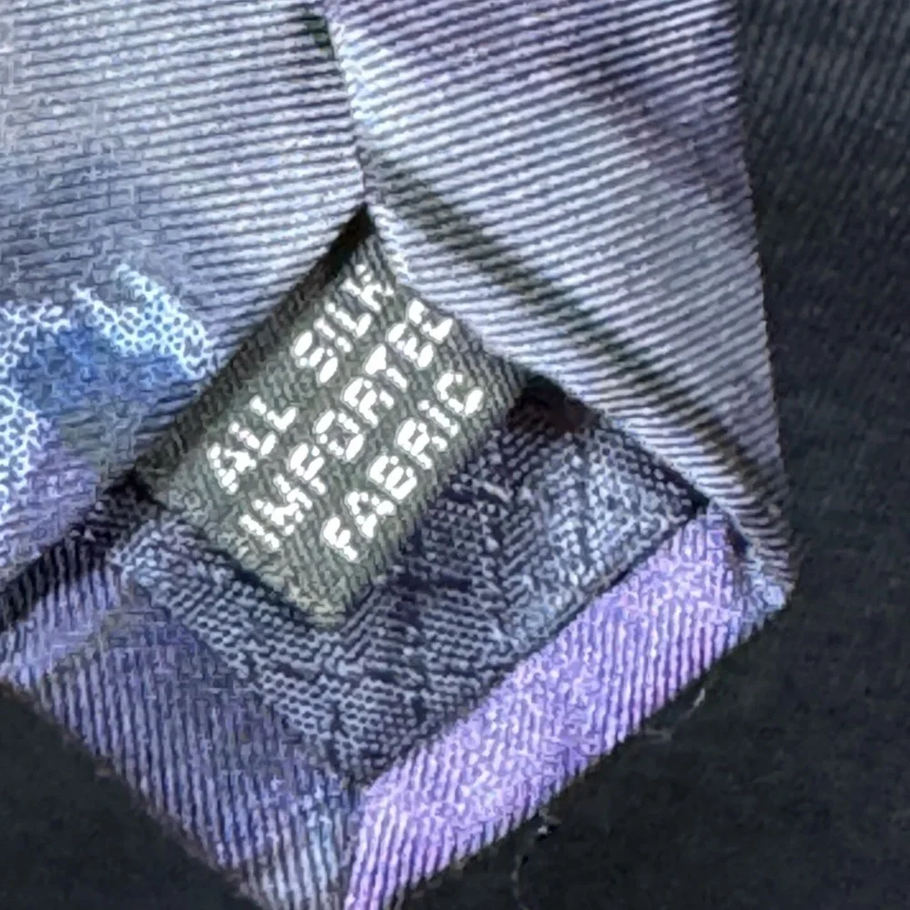 Monsieur Givenchy Vintage Blue Gray Geometric Silk Tie Made in USA